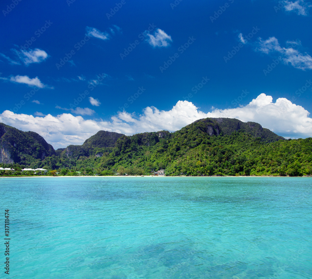 Beach and beautiful tropical sea. tropical beach Beach and beautiful tropical sea. tropical beach