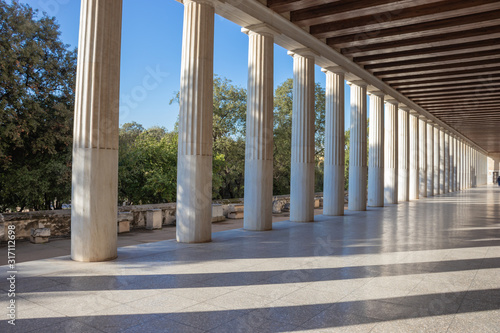 GREECE, ATHENS - NOVEMBER 30, 2019: Stoa of Attalos in Athens Greece photo