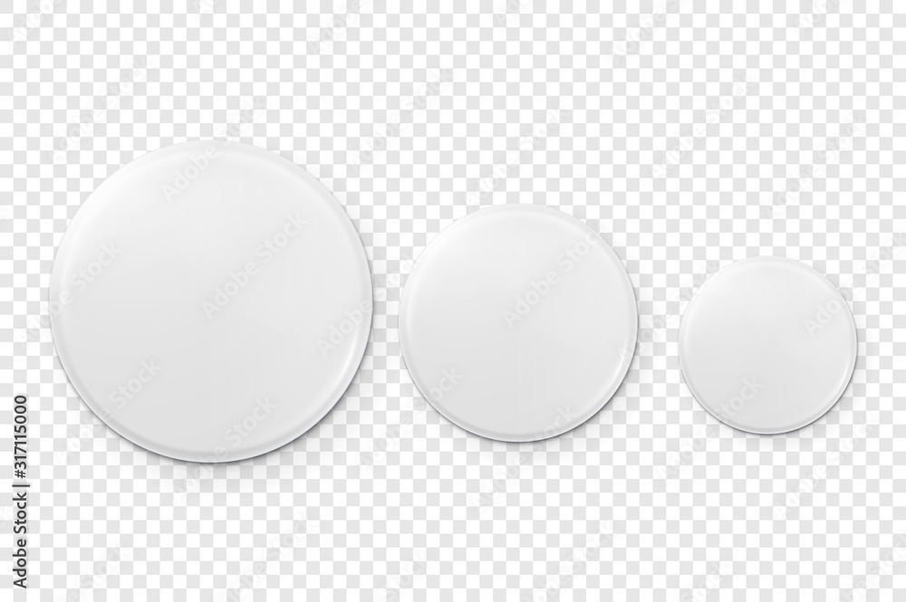 Vector 3d Realistic Metal or Plastic Blank Button Badge Icon Set Closeup Isolated on Transparent Background. Top View. Template for Branding Identity, Graphic Presentations. Mock-up Vector 3d Realistic Metal or Plastic Blank Button Badge Icon Set Closeup Isolated on Transparent Background. Top View. Template for Branding Identity, Graphic Presentations. Mock-up