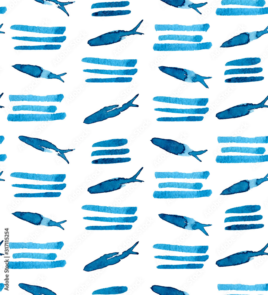 Fishes and stripes pattern