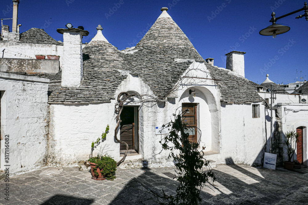 traditional Trulli houses in Alberobello city, Apulia, Italy