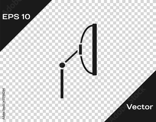 Grey Windscreen wiper icon isolated on transparent background. Vector Illustration