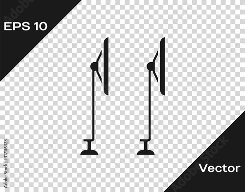 Grey Windscreen wiper icon isolated on transparent background. Vector Illustration