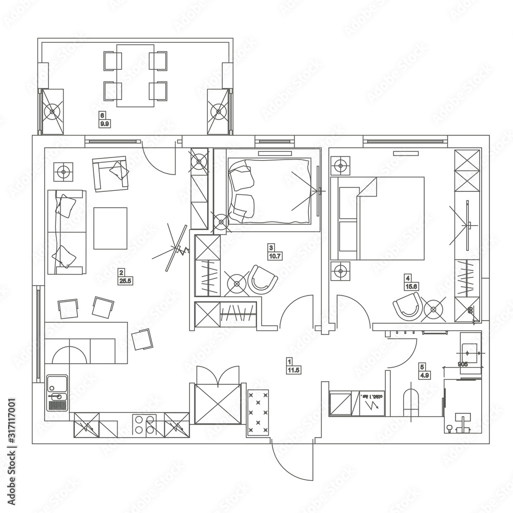 Architectural background. Eps10 vector illustration Flat room design top view plan. Architectural background. Eps10 vector illustration Flat room design top view plan.