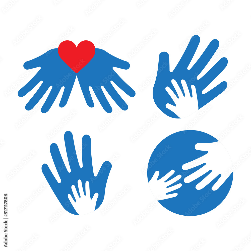 Helping hand with heart shape. Helping hand with heart shape.