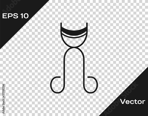 Grey Eyelash curler icon isolated on transparent background. Makeup tool sign. Vector Illustration