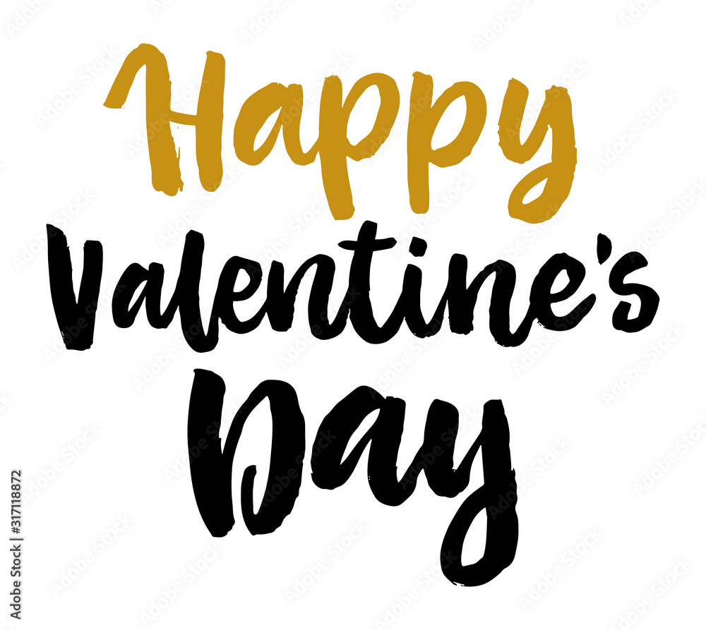Fototapeta premium Valentines day isolated poster, hand drawn style