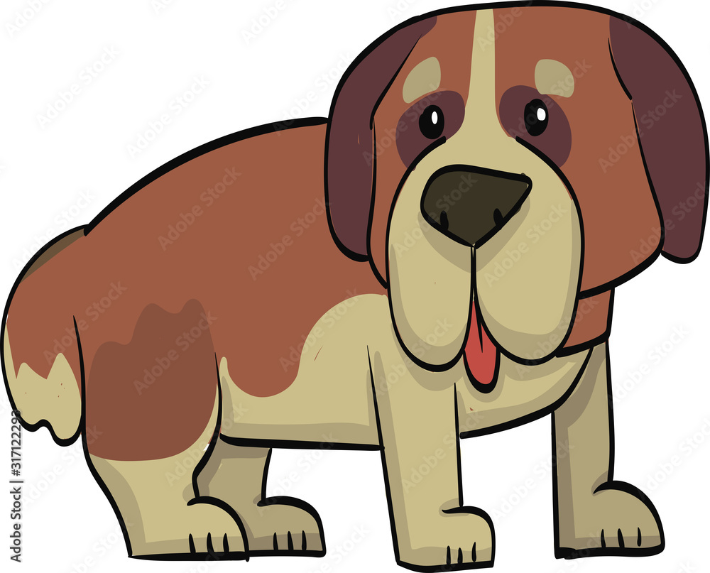 saint bernard funny drawing cartoon dog isolated saint bernard funny drawing cartoon dog isolated