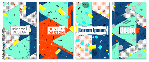 Memphis Pattern. Shapes abstract background Vector