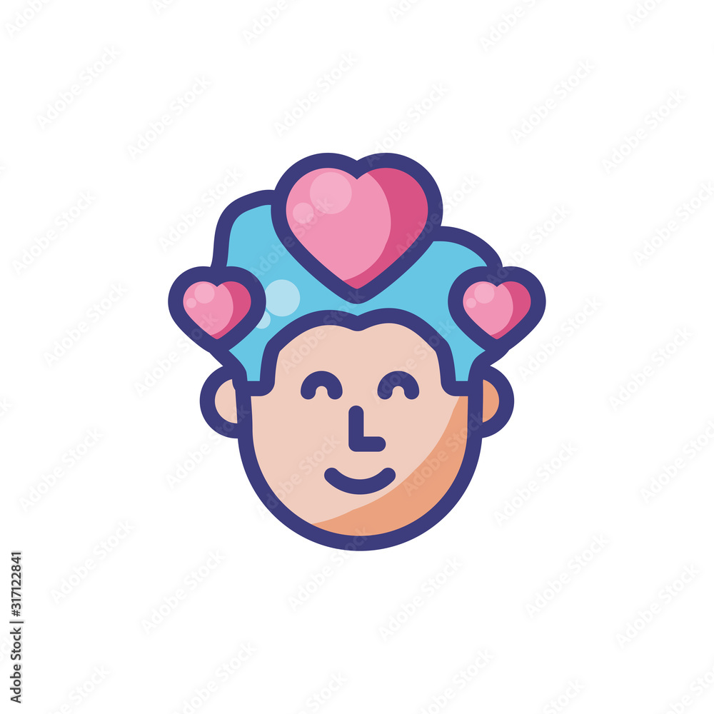 Isolated man in love vector design Isolated man in love vector design