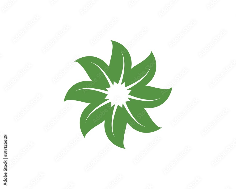 green leaf ecology nature element background vector icon of go green
