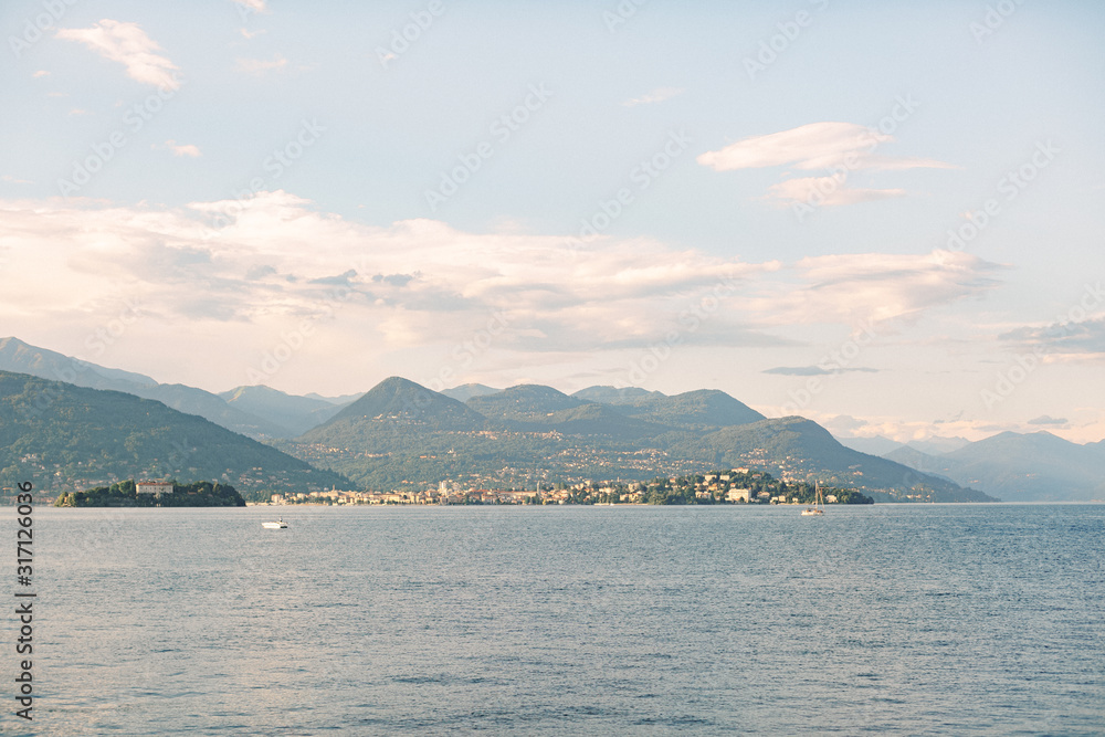 Lake Maggiore, Verbano, Caldè, northern Italy. One of the most charming corners of the lake Maggiore on a beautiful summer day