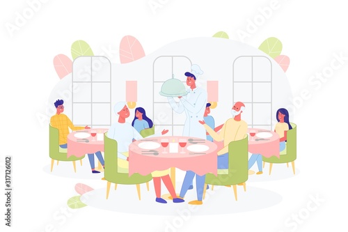 Old Married Mature Man Woman Couple at Restaurant