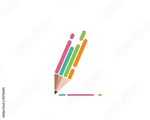 pencil vector illustration icon and logo of education