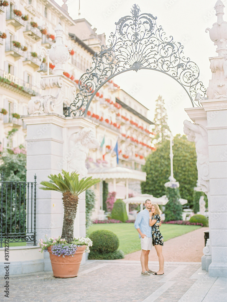 Fototapeta premium Couple in love. Summer romance. Love, relationship, fun, happiness. Young couple having fun in Italy