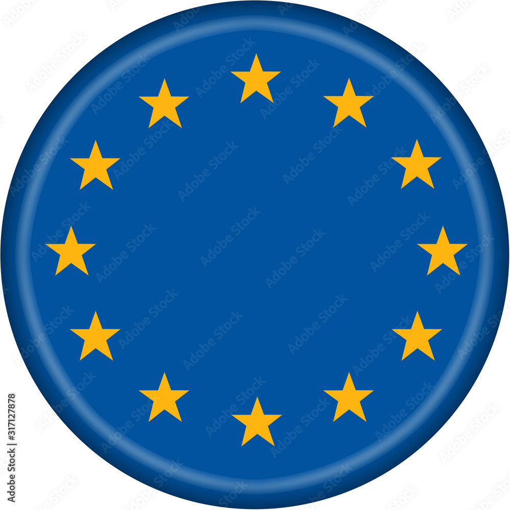 European Union button illustration with clipping path European Union button illustration with clipping path