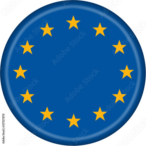 European Union button illustration with clipping path