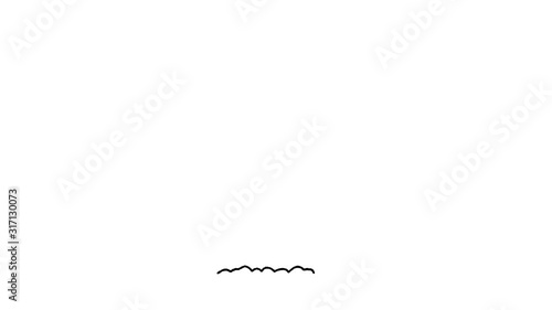 Growing sprout from the ground. Cartoon hand drawn animation.