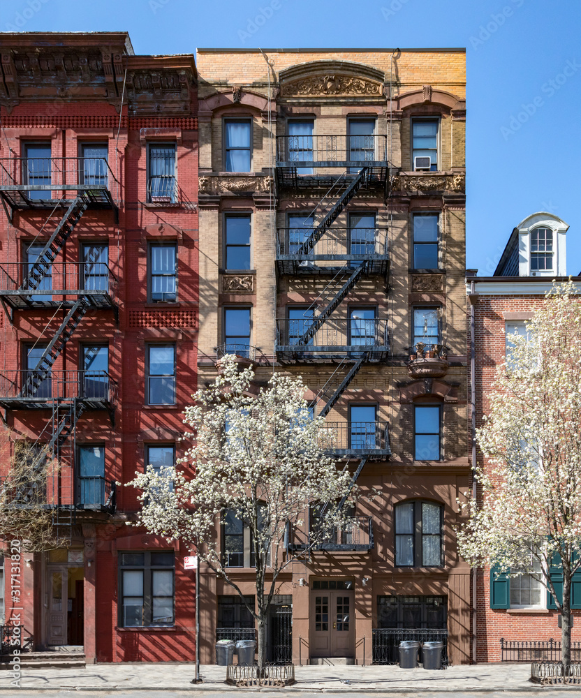 New York City in Spring - Old buildings in the East Village of Manhattan
