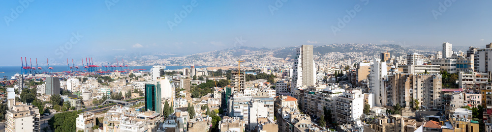 Beirut, Lebanon - Panoramic view of the historic city skyline