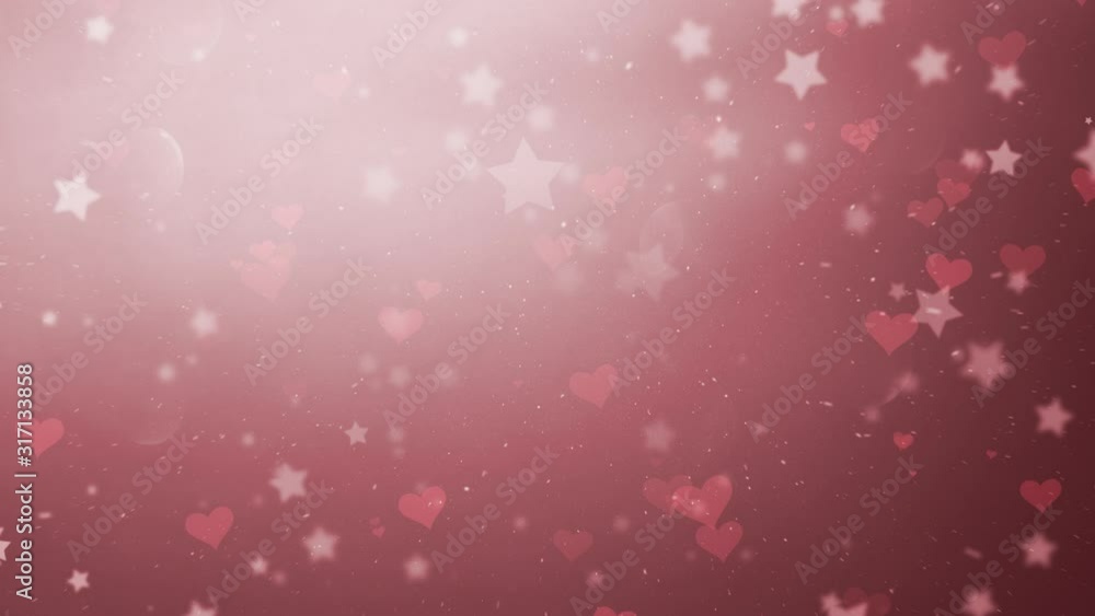 Stars and hearts floating through a shining red gradient background. Perfect animation for Valentine’s Day. Stars and hearts floating through a shining red gradient background. Perfect animation for Valentine’s Day.