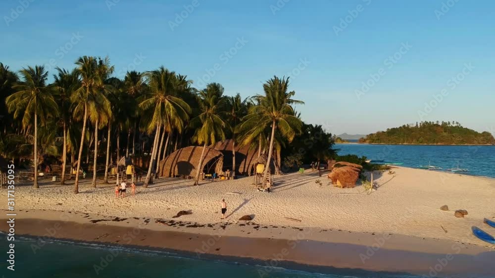 Drone image of a bungalow village somewhere in Palawan, Philippines Drone image of a bungalow village somewhere in Palawan, Philippines