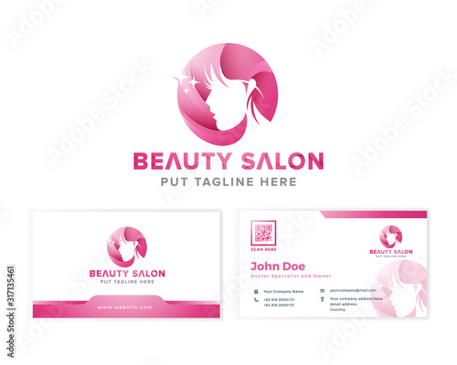 beauty colorful feminine logo for company
