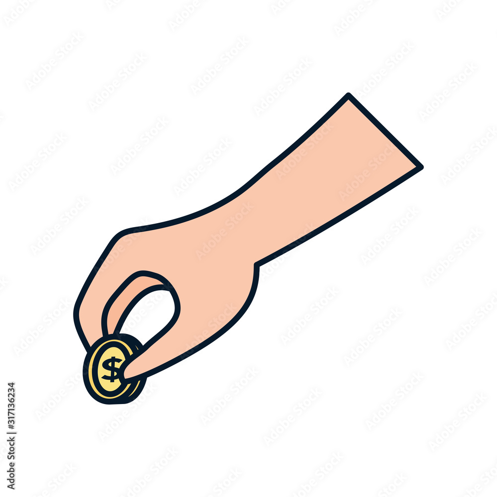 hand giving coin money charity and donation hand giving coin money charity and donation