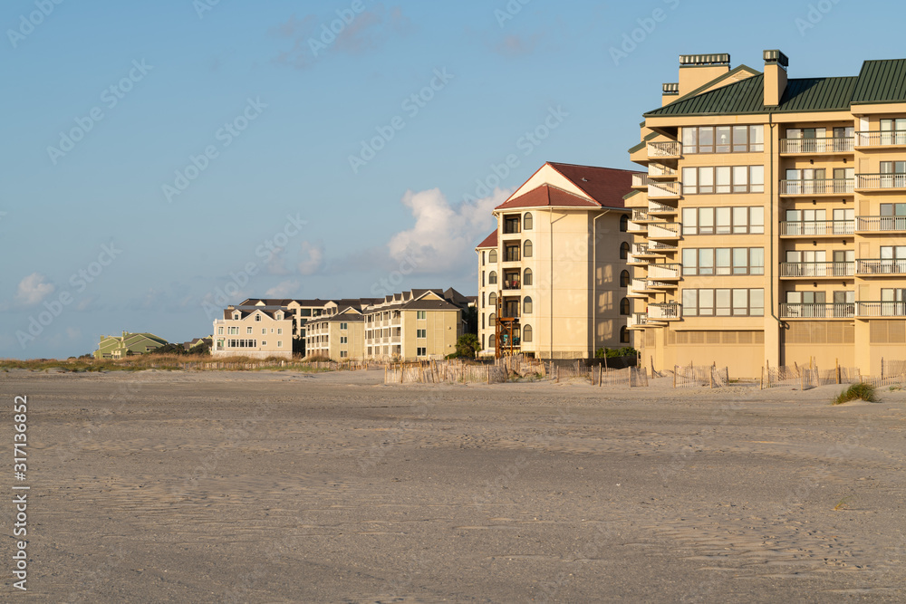 Fototapeta premium Wild Dunes Resort, South Carolina, USA - September 28, 2019. Luxury ocean view luxury condos at Wild Dunes Resort, Isle of Palms, South Carolina.
