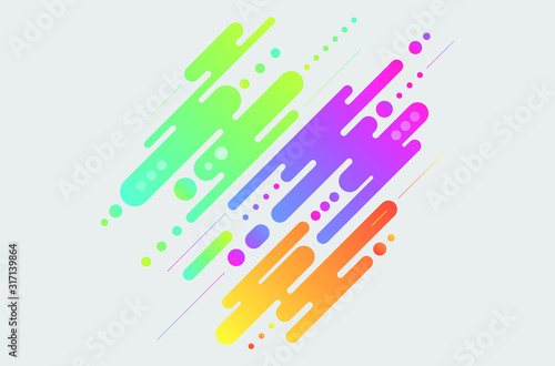 Set of modern abstract vector banners. Flat geometric shapes of different colors with black outline in memphis design style.