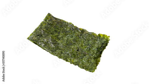 Dried seaweed isolate on white background, clipping part 
