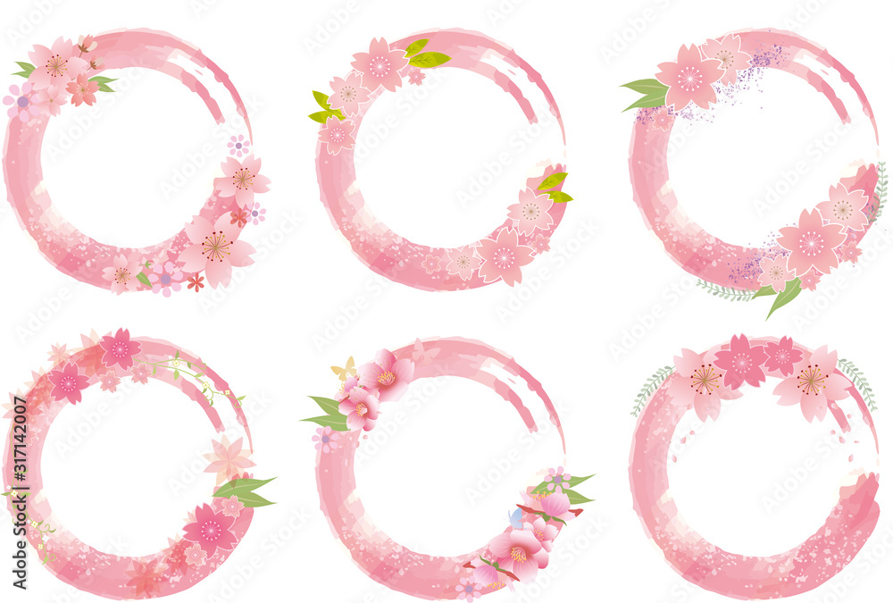 桜：フレーム　飾り枠　枠　囲み枠　花びら　ソメイヨシノ　桜　桜の花　4月