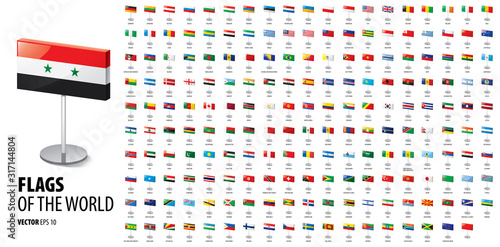 National flags of the countries. Vector illustration on white background