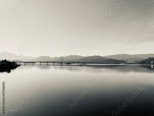 lake in the fog