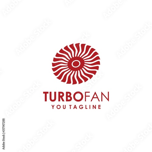 Turbo Fan Logo Modern Simple Red