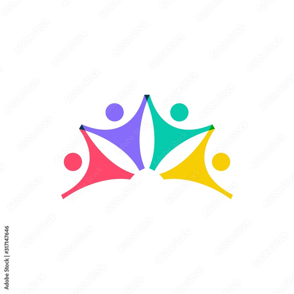 people family together human unity logo vector icon people family together human unity logo vector icon