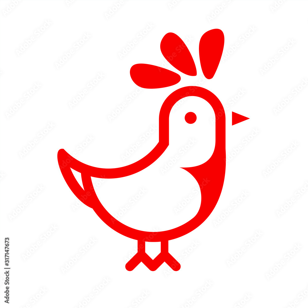 Illustration of a talking chicken for possible restaurant icons or logos Illustration of a talking chicken for possible restaurant icons or logos