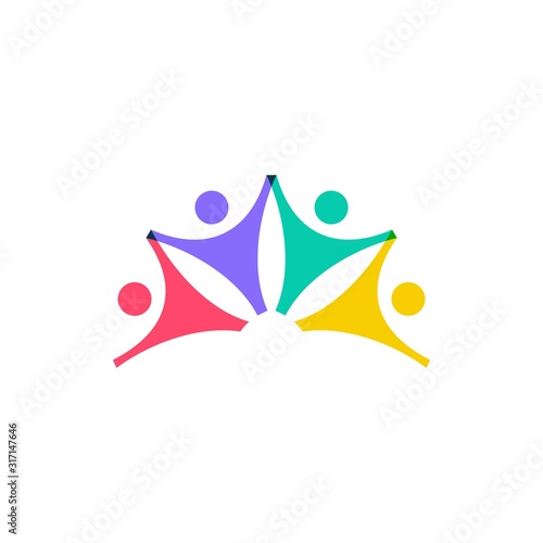 people family together human unity logo vector icon