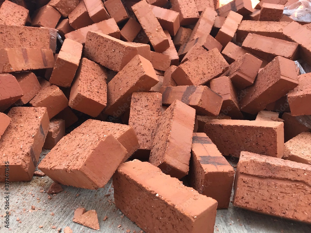 stack of red bricks stack of red bricks