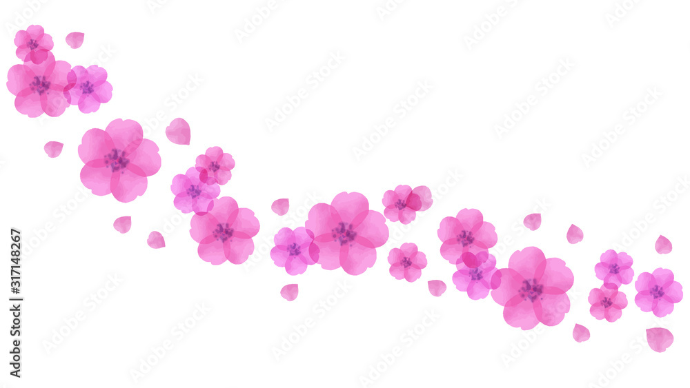 桜の花水彩ベクター 桜の花水彩ベクター