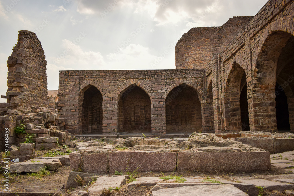 Old Ancient Antique Historical Ruined Architecture of Fort Walls Old Ancient Antique Historical Ruined Architecture of Fort Walls