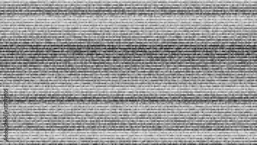 Abstract digital pixel noise with lines uproar. Glitch error, video damage. Texture with randomly gray pattern. Vector Illustration, EPS10