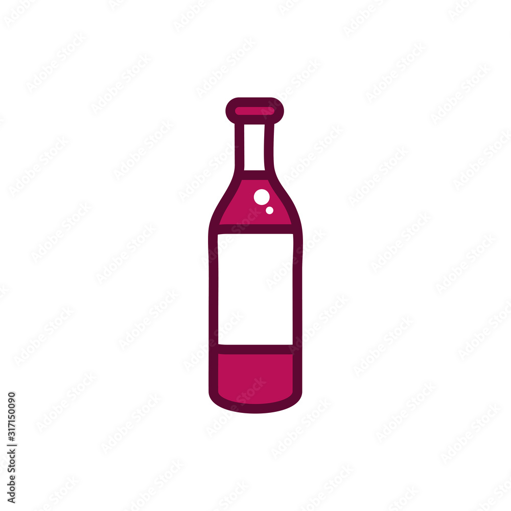 wine bottle liquor celebration drink beverage icon line and filled wine bottle liquor celebration drink beverage icon line and filled