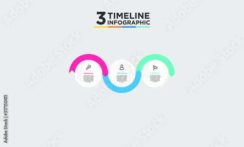 3 timeline step infographic element. Business concept with three options and number, steps or processes. data visualization. Vector illustration.