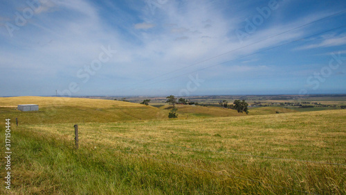 Photography Landscape view of an open farm land in rural Victoria, Australia during one hot summer day