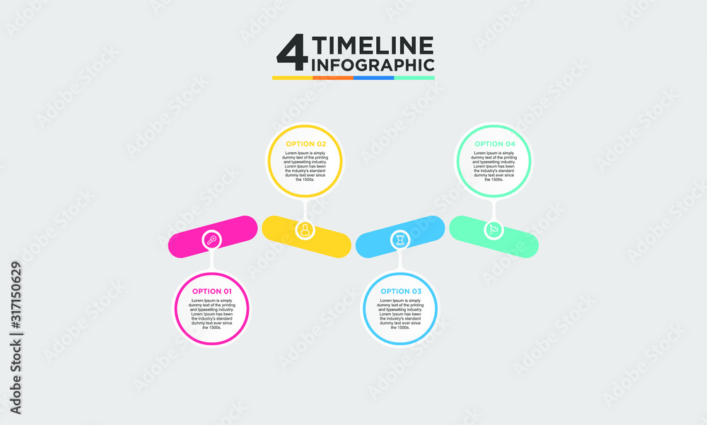 4 step timeline infographic element. Business concept with three options and number, steps or processes. data visualization. Vector illustration. 4 step timeline infographic element. Business concept with three options and number, steps or processes. data visualization. Vector illustration.