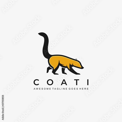 Vector Logo Illustration Can-Coon Mascot Cartoon