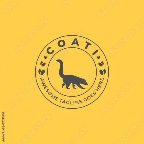 Vector Logo Illustration Can-Coon Walking Vintage Badge