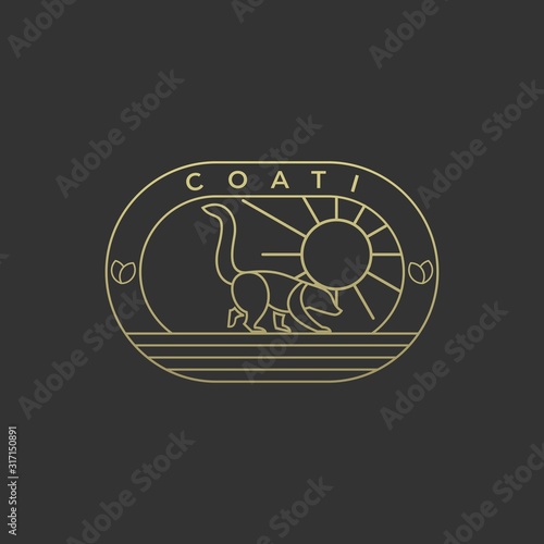 Vector Logo Illustration Can-Coon Walking Vintage Badge