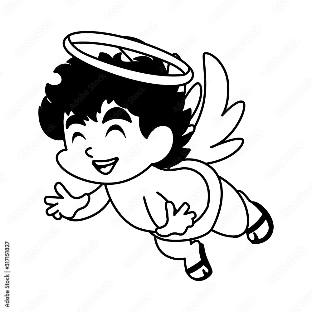 cute cupid angel on white background , valentines day cute cupid angel on white background , valentines day